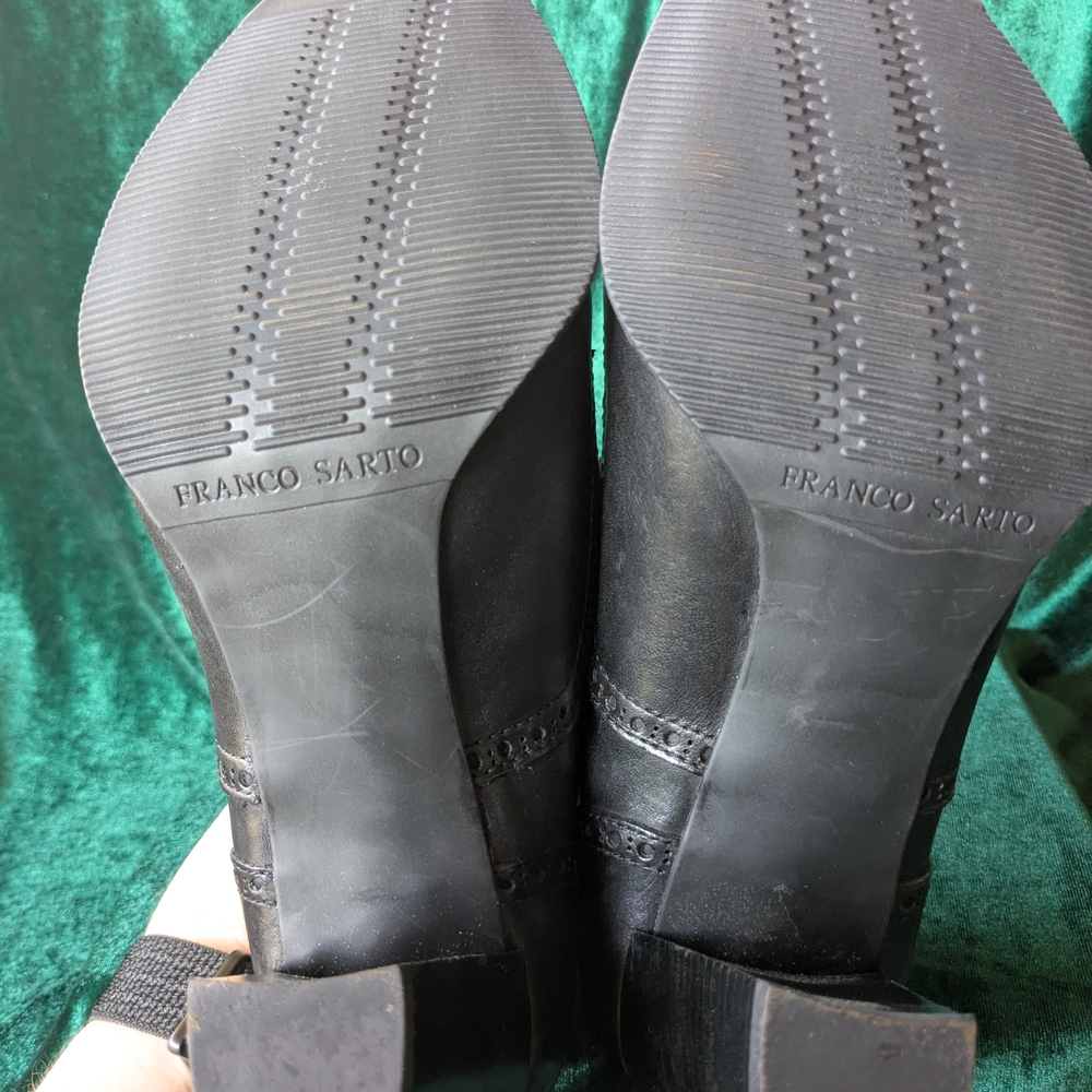 Size 10, Franco Sarto Leather Lace-Up Heels - Picture 4 of 6